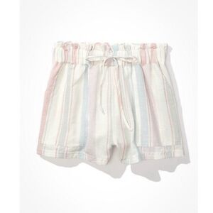 America Eagle Striped Paperbag Linen Shorts